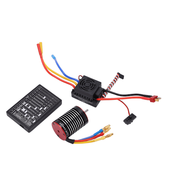 F540 4370KV Borstlös Motor 60A Vattentät ESC Programmeringskort Set för 1/10 RC Bildelar