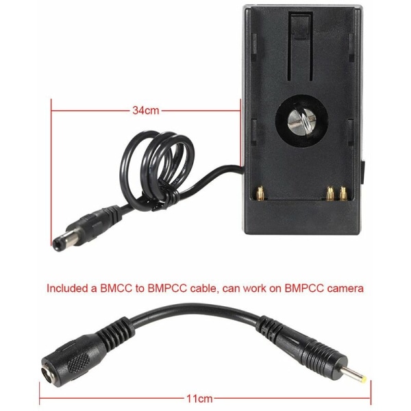DV-kamera batterimontert strømplate for BlackMagic BMCC 4K BMPCC kamera strømforsyning for Sony BP-U60/U30