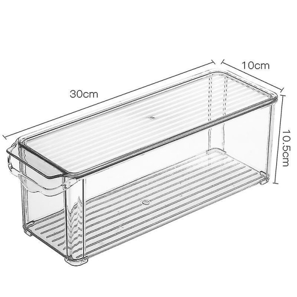 Kjøleskapsoppbevaring Matoppbevaringsboks kan legges over hverandre Transparent Friskholdende kjøleskapsboks Rektangulær oppbevaringsboks for frukt og grønnsaker Rectangular covered