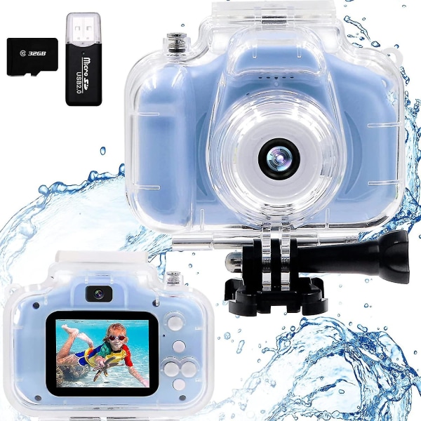 Barnkamera Undervattensvattentät digitalkamera för barn 2 tums Ips-skärm X200 Hd Barn video actionkamera för 3-10 år gammal flickor Pojkar Present
