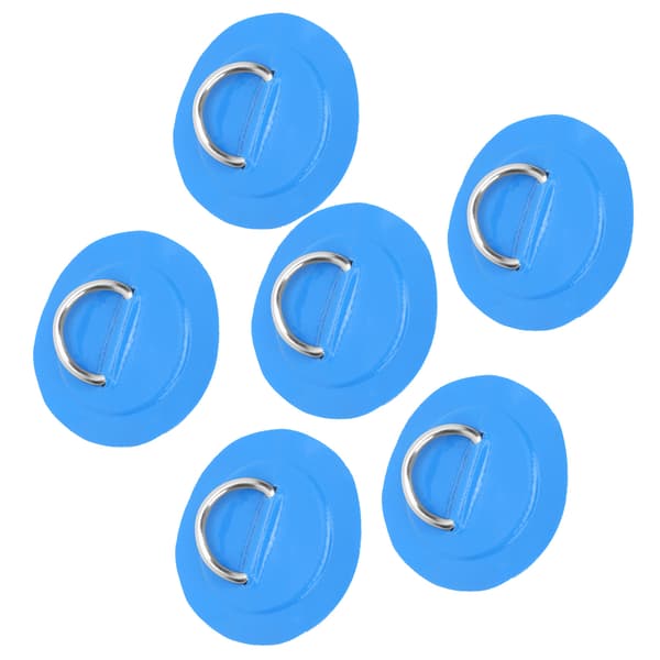 6 st PVC D-ring Patch Elastiskt Rep Set Rostfritt Stål D-ring Patch Bungee Snöre Set Blå