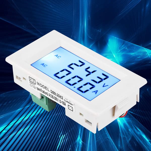 【NX】D69-2042 Dubbel Display Voltmeter Amperemeter AC80-300V 0-50A 0-100A med Strömtransformator Vit