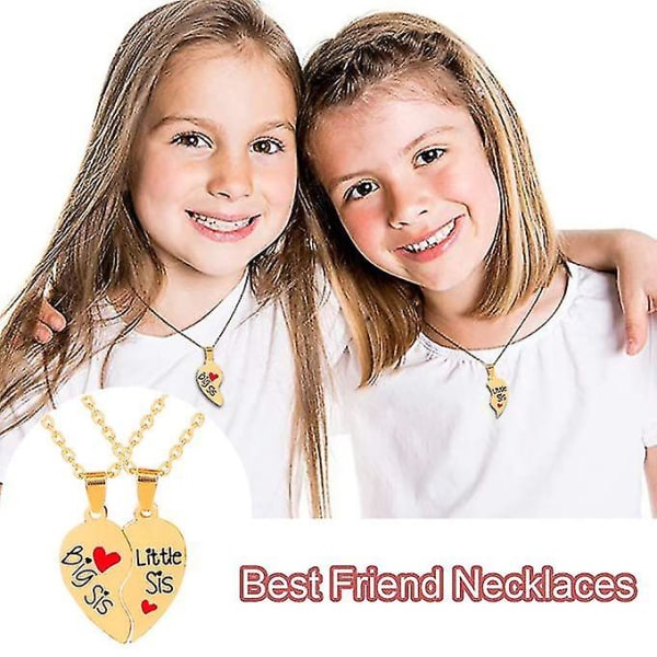 Best Friend halskæde krystal matchende hjerte venskab vedhæng halskæde
