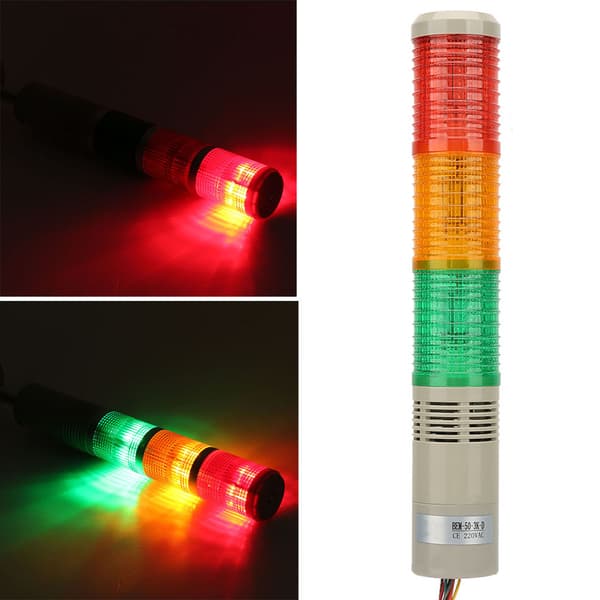 220VAC Maskinadvarselslampe LED-indikator Advarselssignal Konstant lys
