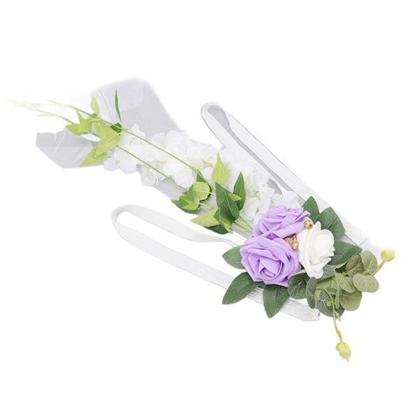 Bryllupsgangdekorasjoner Elegant kunstig stolerygg Blomst for bryllupsfest Lyslilla