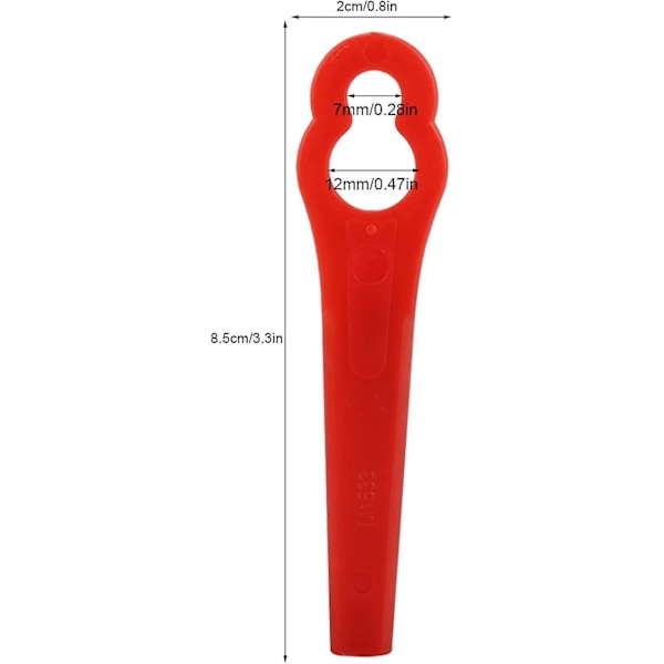 Gressklipperblad i plast, erstatningsblad for FRT18A FRT18A1 46155 FRT20A1 - Pakke med 100