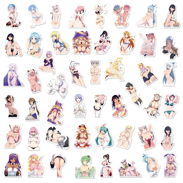50 stk Anime Pige Stickers Vandtætte Stickers til Laptop Telefon Vandflaske Computer Bagage Hjelm Skateboard Bil BP-0000191