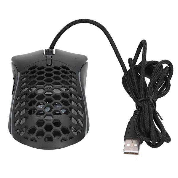 Ledningsbasert mus RGB 7-knapper USB-port Hullet ergonomisk spilldatatilbehør for kontor