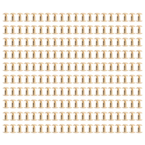 200 set Bokbindningsskruv Uniform Coating Böjda ytor Mässing Galvaniseringsbehandling Chicago Screws Sortiment Set Guld