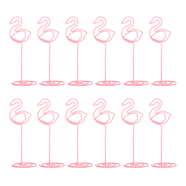 12 Styck Swan Photo Clip med Base Iron Wire Desktop Card Notera Hem Business Craft Supplies
