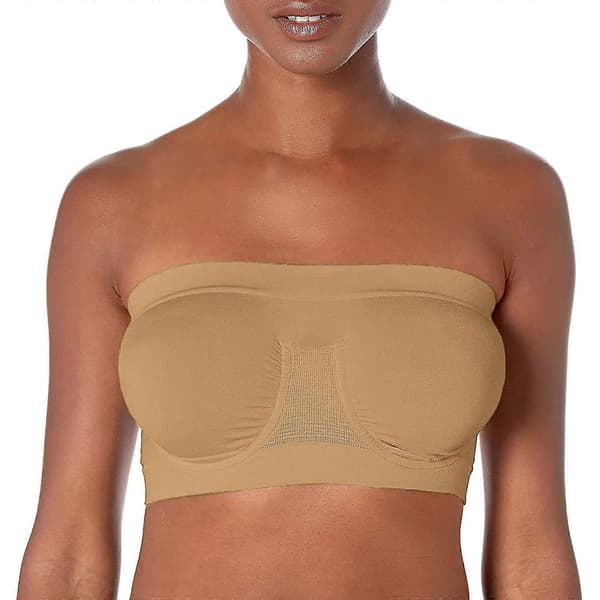 Dame Elastisk Stroppløs BH, Sommer Bandeau BH, Plus Size Stroppløs BH, Komfort Trådløs BH Beige XXL