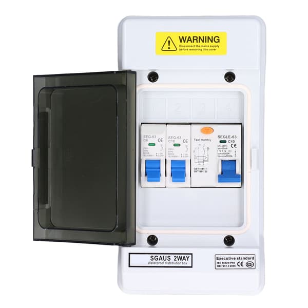 2-vejs afbryder IP66 Mini Lækageafbrydere 40A 30mA RCD+2MCB(6A+16A) 230V AU