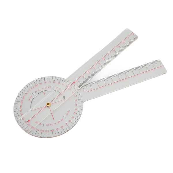 Liten led Goniometer 360 grader Klar skala Knän Armbågar Fingrar Goniometer Verktyg Transparent