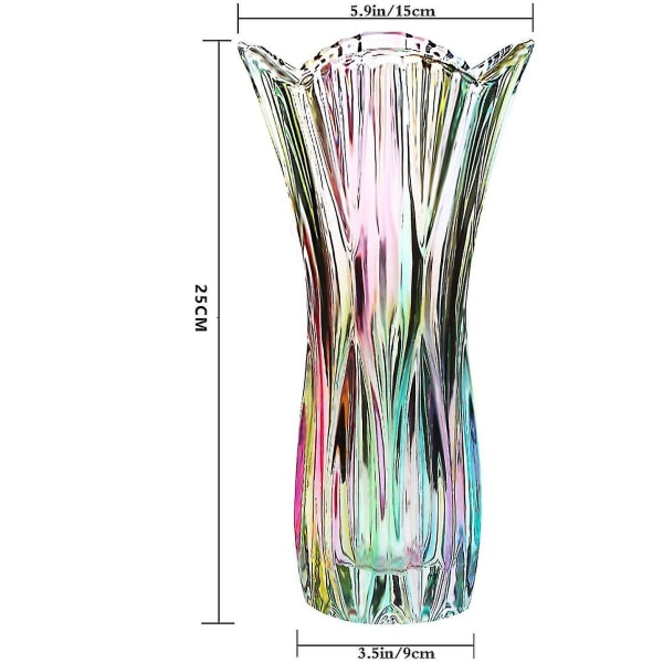 Blomvas Phoenix svansform förtjockat kristallglas för heminredning, bröllop eller presentstorlek 25 cm