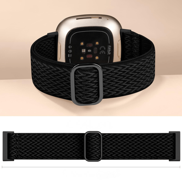 Elastiske nylonbånd, kompatible med Fitbit Versa 4-armbånd/Fitbit Versa 3-armbånd/Fitbit Sense-armbånd/Sense 2-armbånd, sett