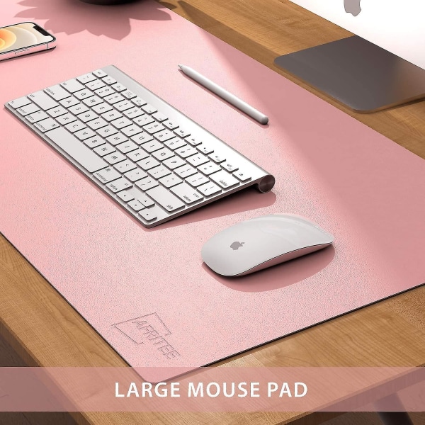 Desk Pad Protector Mat - Dual Side Pu Læder Desk Mat Large Light Blue-Baby Pink 23.6* 13.8