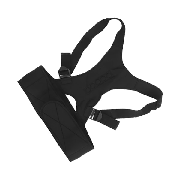 Ryggstöd Posture Corrector Bekväm Andningsbar Kroppstränare för Vuxna Barn Svart XL