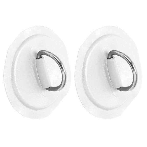 D Ring Pad Patch PVC Oppblåsbar båt Flåte Jolle Kanot Surfebrett Kajakk Tie Down Fitting Hvit