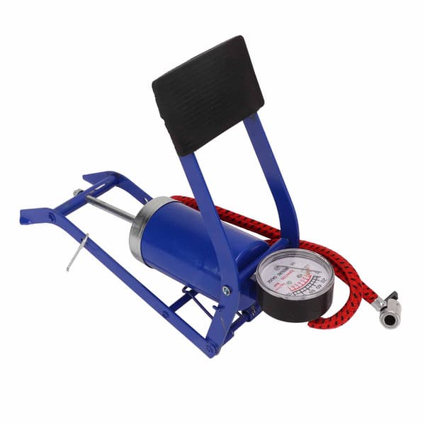 Step On Air Pump Golvfotpump Encylinder med tryckmätare Kompatibel med däck Kulor Gummibåtar Luftbäddar Blå