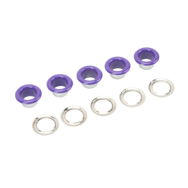 500 kpl Grommet-setti 8 mm Pyöreä Kupari Värikkäät Monikäyttöiset Silmukka-sarjat Korjaukseen Dekointiin DIY Violetti