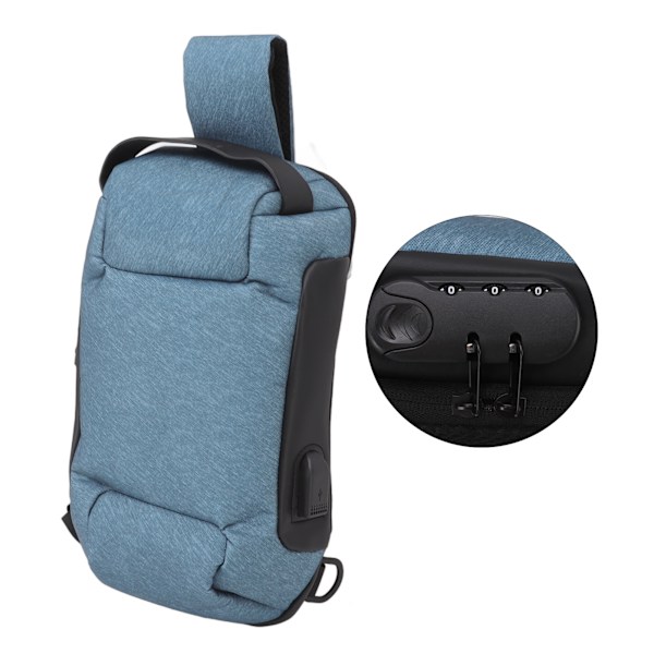 Sling Bag Vattentät Stöldskydd med Kombinationslås Anti Scratch Sport Enkelaxel bröstväska Grön