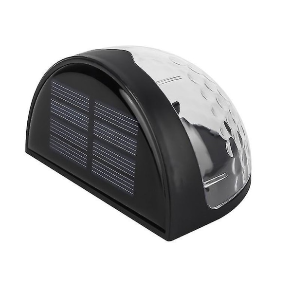 6 Led Solar Power Light Sensor Vegglampe Utendørs hage gjerdelampe Halvsirkel gjerdelys Utendørs lys og skygge Nattlys svart og hvit vegg Warm light