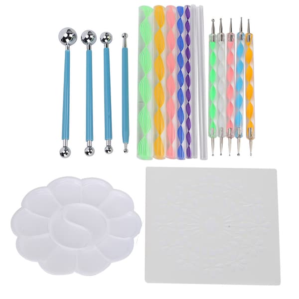 20 stk Mandala Dotting Tools Sett DIY Art Rock Dot Stencil Brett Maletilbehør