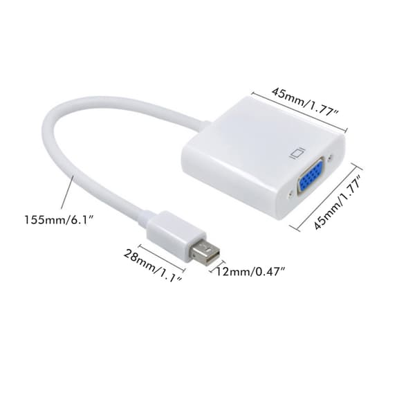 Mini DisplayPort til VGA-adapterkabel DP til VGA-konverteringslinjestøtte Mini DisplayPort v1.2