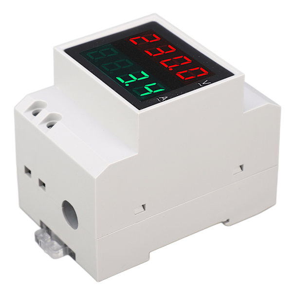Voltmeter Amperemeter 4-cifret display DIN-skinne monteret enfaset spændingsstrømmåler 0,1‑99,9A AC80‑300V