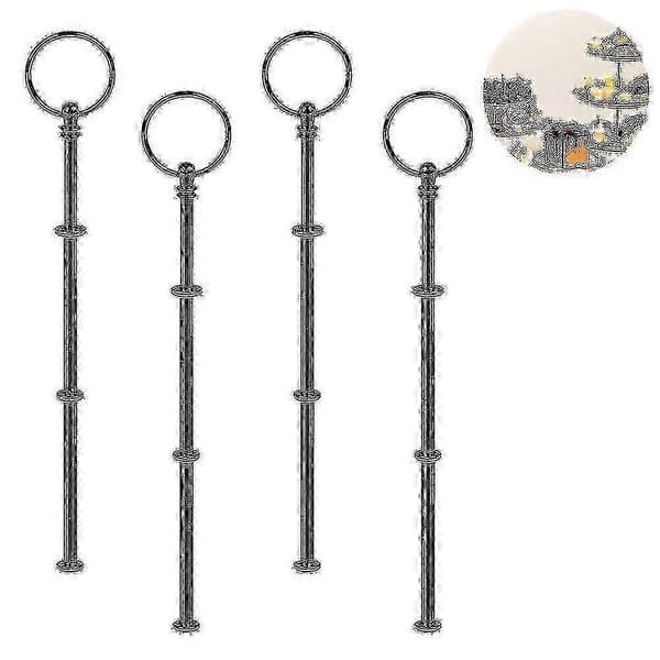 Bran 4 sett 3-lags kakefatdetaljer dekorasjon Black