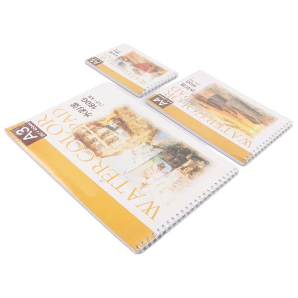 3st akvarellkuddar 24 sidor 180g syrafritt papper A3 A4 A5 Professionell akvarellpappersbok för att skissa målning