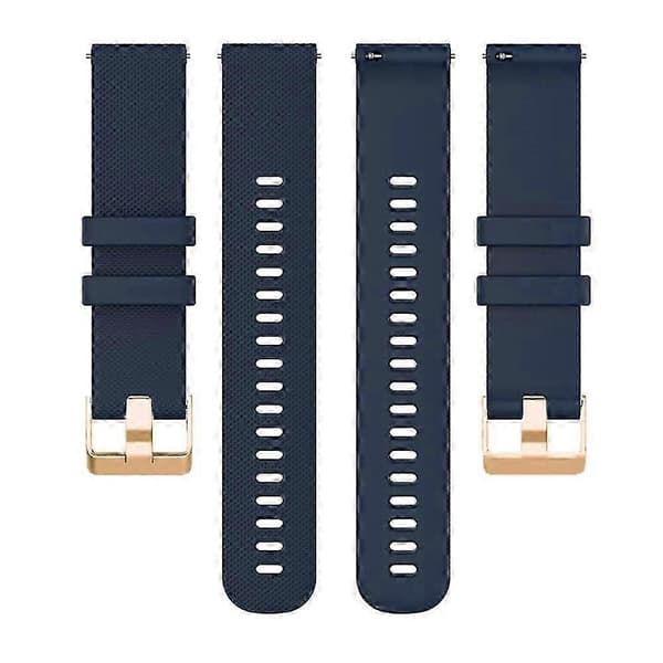 18 mm urrem til Garmin Forerunner 265S / 255S / Venu 2S tekstureret silikone erstatningsrem Blue Midnight Blue