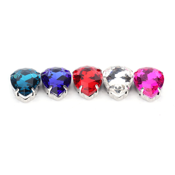 50 STK Klo Rhinestones Blandet Farve Oval Miljøvenlig DIY Farverige Rhinestones til Dekoration