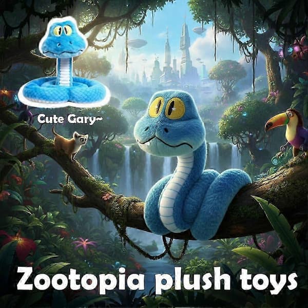 Zootopia Plysjslangeleke Blå Hvit Fleksibel Klembar Dekor Unik Gave Large size