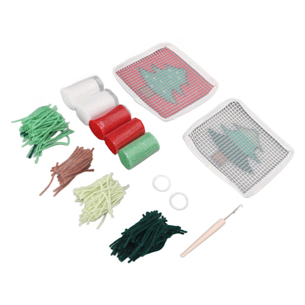 Latch Hook Kit Sött Julgran Mönster DIY Virkad Koppmatta Mjuk Bekväm Färgglad Latch Hook Matta