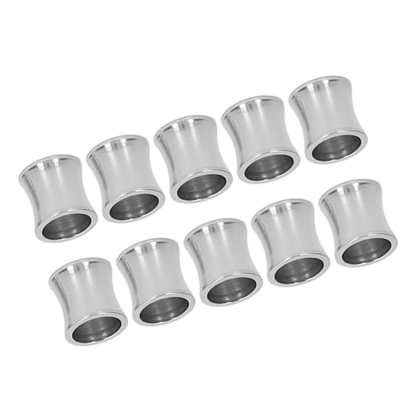 10 st Metall Spacer Pärlor 8mm Längd Rostfritt Stål Glänsande Silver Spacer Pärlor för DIY Smyckeshantverk
