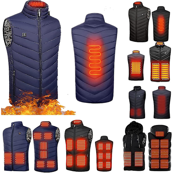 Heated Slim Fit Vest for Men and Women - 3X-Large - 2-Zone Heated - Blue