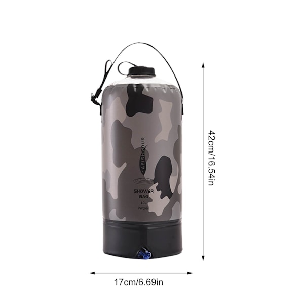10L Camping Duschväska Utomhus Duschväska PVC Bärbar Solar Duschväska Camping Vattenförvaringsväska