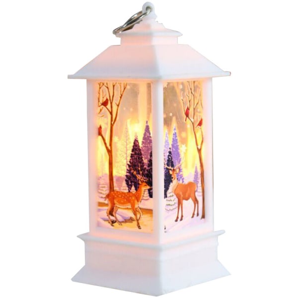 Joulun lumipallolyhty riippuvalaisin LEDit Lämmin yövalo Paristokäyttöinen kotiin Ornamnet Lahjat, Malli: Trumpet White Deer 1