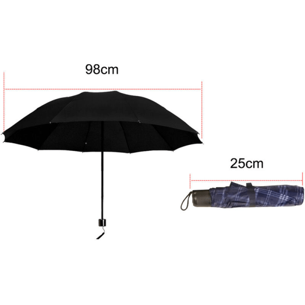 8K enfärgad hopfällbar paraply färg gitter färg super mini paraply reklam present paraply 30 gånger, modell: svart rengöring