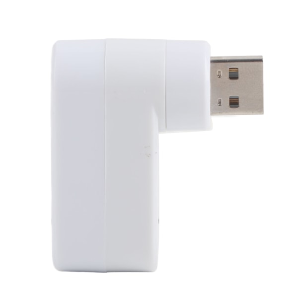 USB 2.0 Hub 3 Port 90°/180° Rotation Hot Swappable Portabel USB-dockningsstation för hemmakontorsresor (Vit)