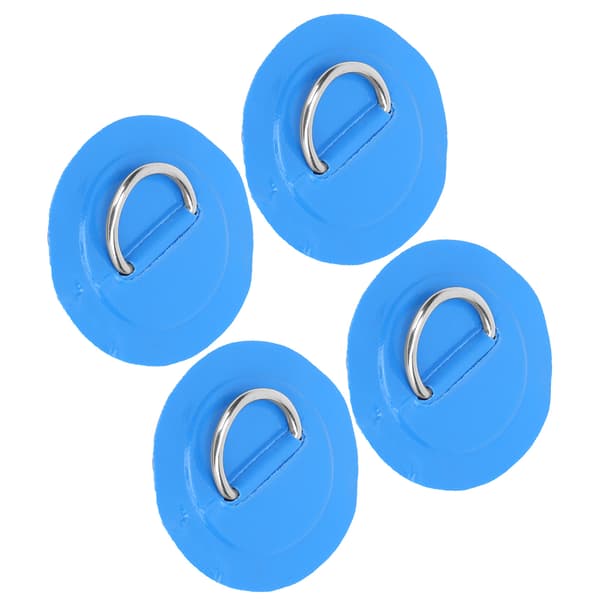 4 stk PVC-lapp med elastisk tausett D-ring lapp bungee tausett rustfritt stål D-ring pute blå