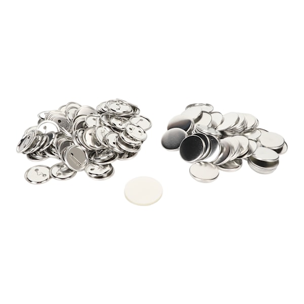 100 Sett Pin Back Knappdeler Blanke Jern Holdbar Klips Knappproduksjonsforsyninger for Badge Håndverk DIY 50MM
