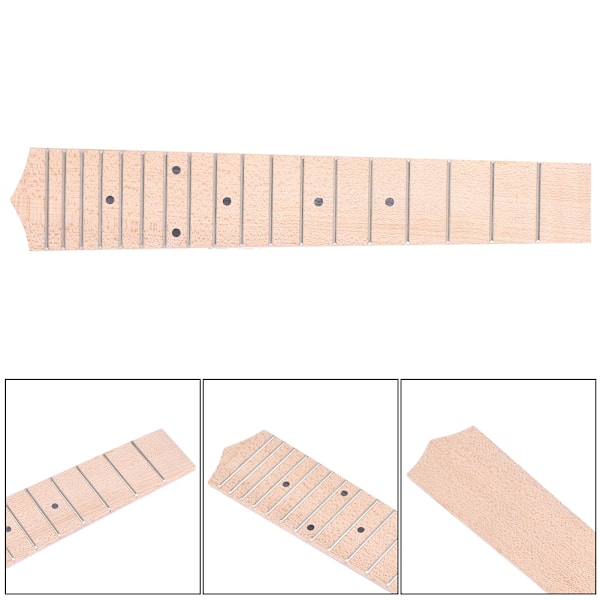 Gripebrett i lønn med 18 kromstriper og Black Dot Gripebrett for 24-tommers ukulele
