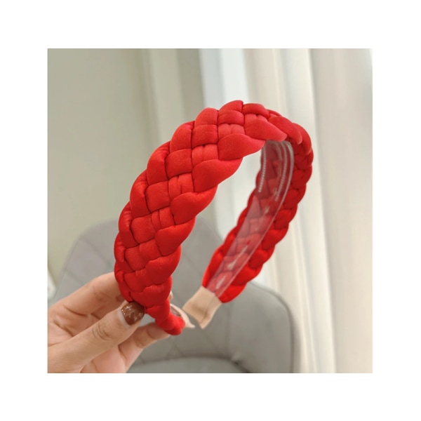 Hårband med tänder Plast flätdesign Dampannband för dagligt liv - Röd