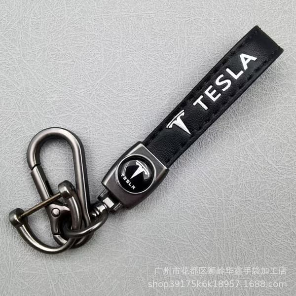 Bilnyckelring, bilemblem, metallnyckelring Tes Tesla Gun colored hardware