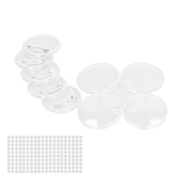 100 set Blank Badge Making Kit 25 mm Transparent slitstark Utsökt utförande Knapp Badge Maker Set för gör-det-själv hantverk