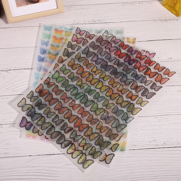 4 kpl Kynsien ja Korvien Lämpö kutistuva DIY Käsintehty 3D Perhonen Muotoinen Koriste