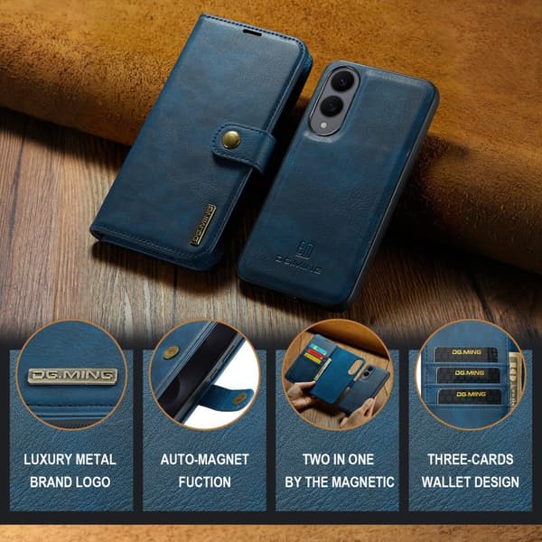 DG.MING Galaxy S25 Edge 2i1 Magnet Etui / Cover Blå 146
