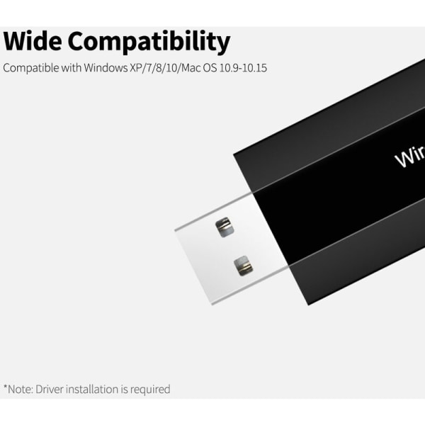 Langaton USB-AC11 USB kortti 600M 2.4G+5G kaksikaistainen langaton WiFi-lähetinvastaanotin Windows/Mac OS:lle